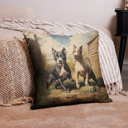 American Pit Bull Terrier Playful Pups Pillow Basic