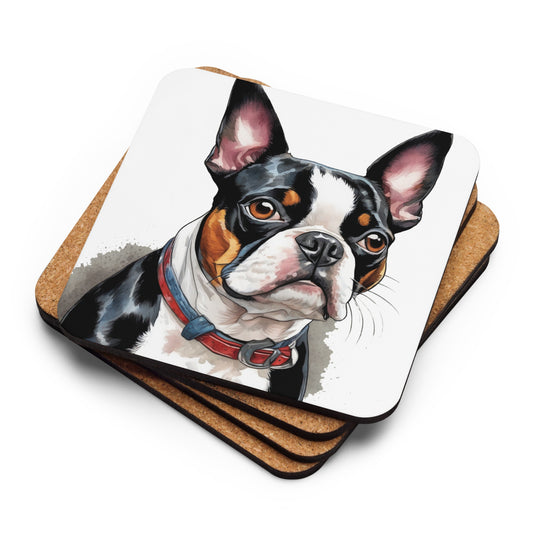 Boston Terrier - Cork-back coaster