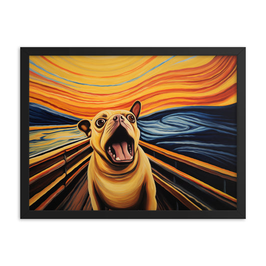 French Bulldog - The Scream Framed Poster