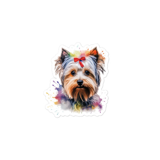 Biewer Terrier Colorful Splatter Sticker