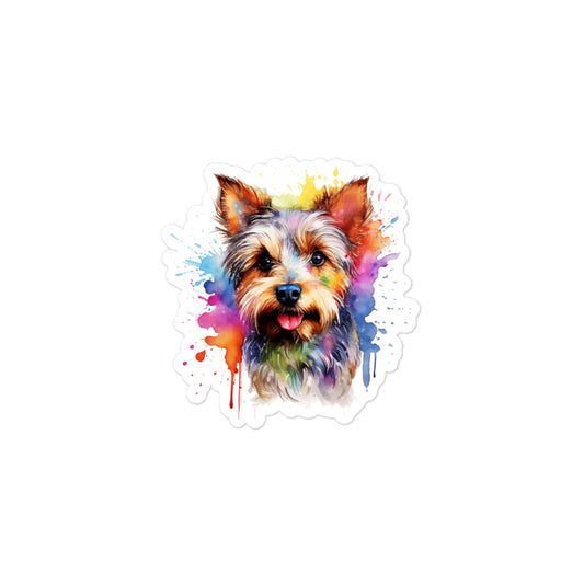 Biewer Terrier Colorful Splatter Sticker
