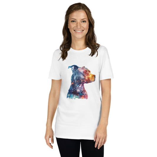 American Pit Bull Terrier Double-Exposure Galaxy T-Shirt