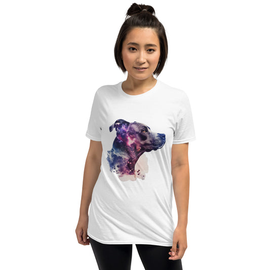 American Pit Bull Terrier Double-Exposure Galaxy T-Shirt