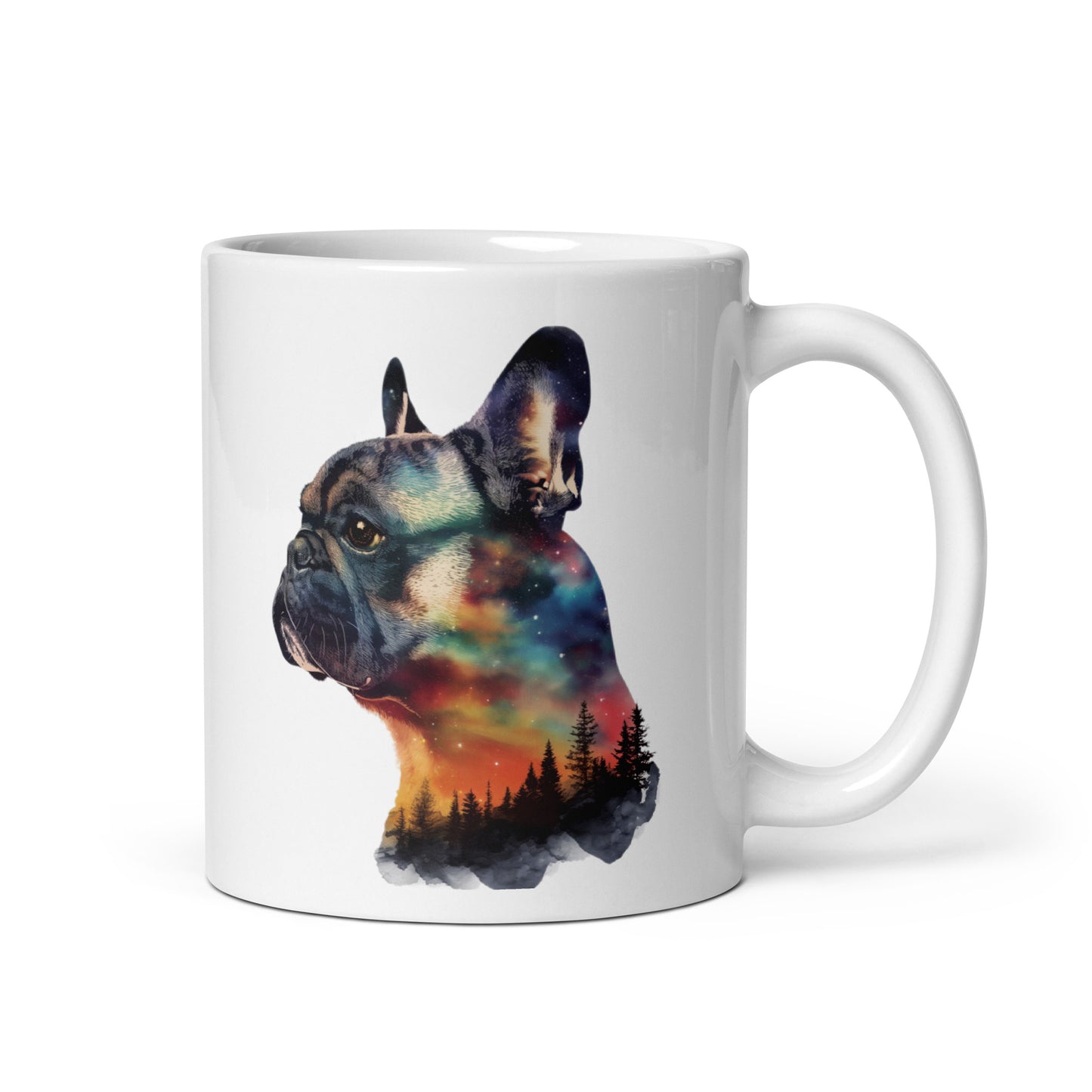 French Bulldog Double-Exposure Sunset Mug