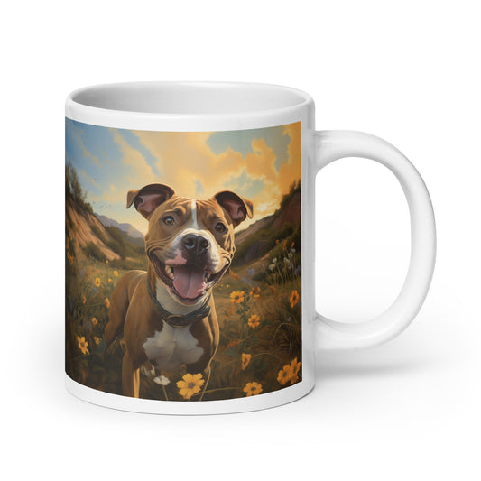 American Pit Bull Terrier Field of Flowers Mug