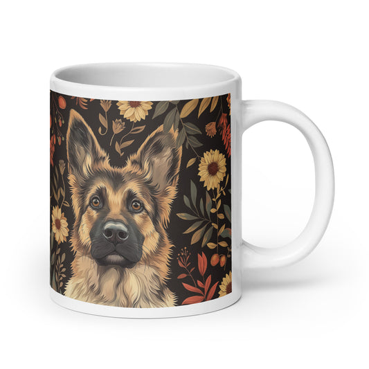 German Shepherd Boho Floral Mug