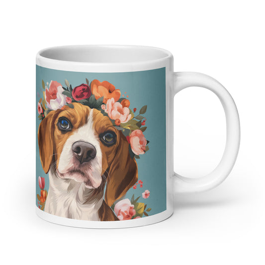 Beagle Boho Floral Mug