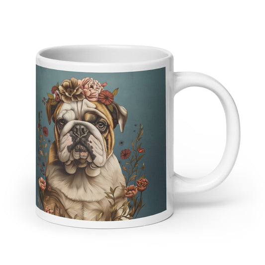 Bulldog Boho Floral Mug