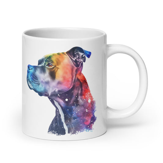American Pit Bull Terrier Double-Exposure Rainbow Galaxy Mug